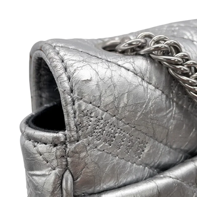 Balenciaga BB Logo Quilted Chain Shoulder Bag Silver526682 Leather in Leather from GALLERY RARE, photo 9 of 16