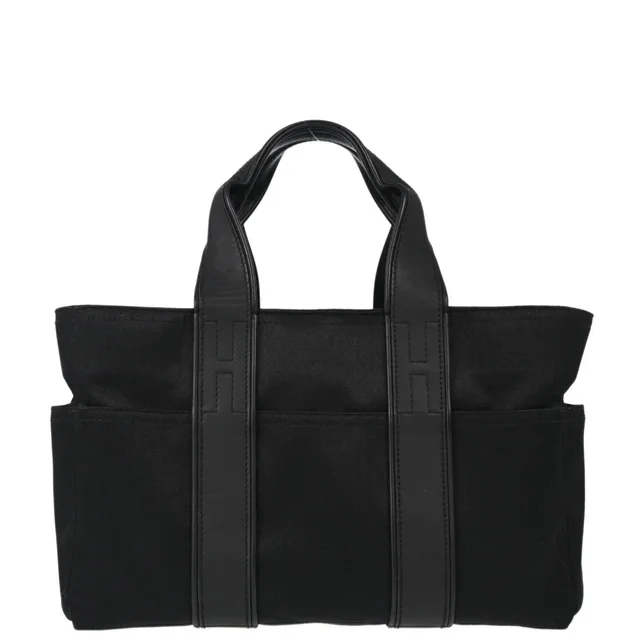 Hermès Black Chevrons Acapulco PM Tote Handbag in Black Leather from AMORE Vintage Tokyo