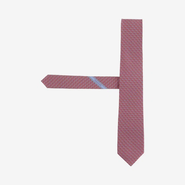 Ferragamo Silk Jacquard Necktie — Red Neckties in Red Silk from HEWI