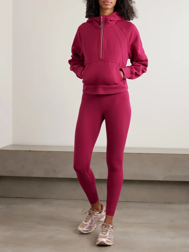 LULULEMON Scuba cropped cotton-blend half-zip hoodie in Pink, photo 2 of 2 from NET-A-PORTER (Canada)