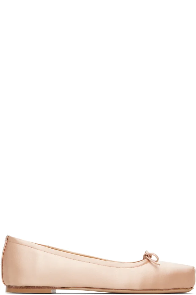 Pink Gabriella Satin Ballerina Flats, image 1 of 1 from SSENSE