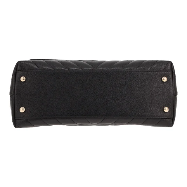 Chanel Coco Handle shoulder bag in Noir herringbone-quilted leather in Black Leather from Collector Square, photo 3 of 3