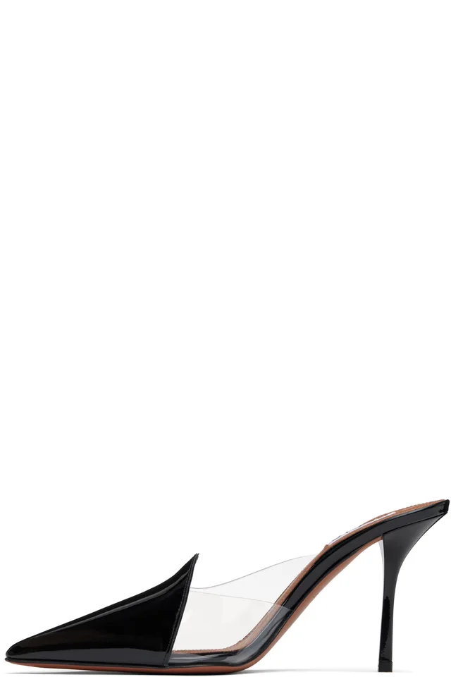 ALAÏA Black Calfskin Leather 90 Mules, photo 3 of 5 from SSENSE