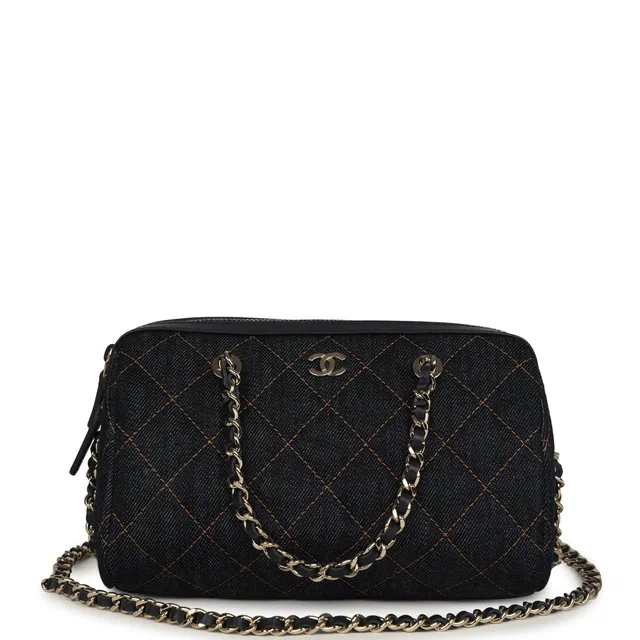 Chanel Mini Timeless Classic Barrel Bag in Blue Denim from Madison Avenue Couture