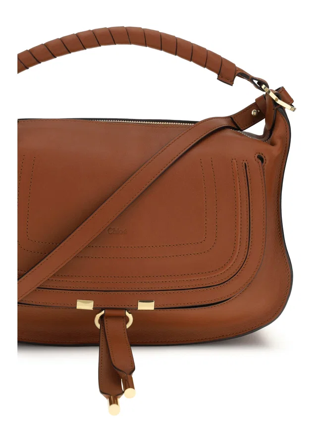 Chloé Marcie Shoulder Bag — Brown Calf Leather (bos Taurus) in Brown Calfskin from HEWI