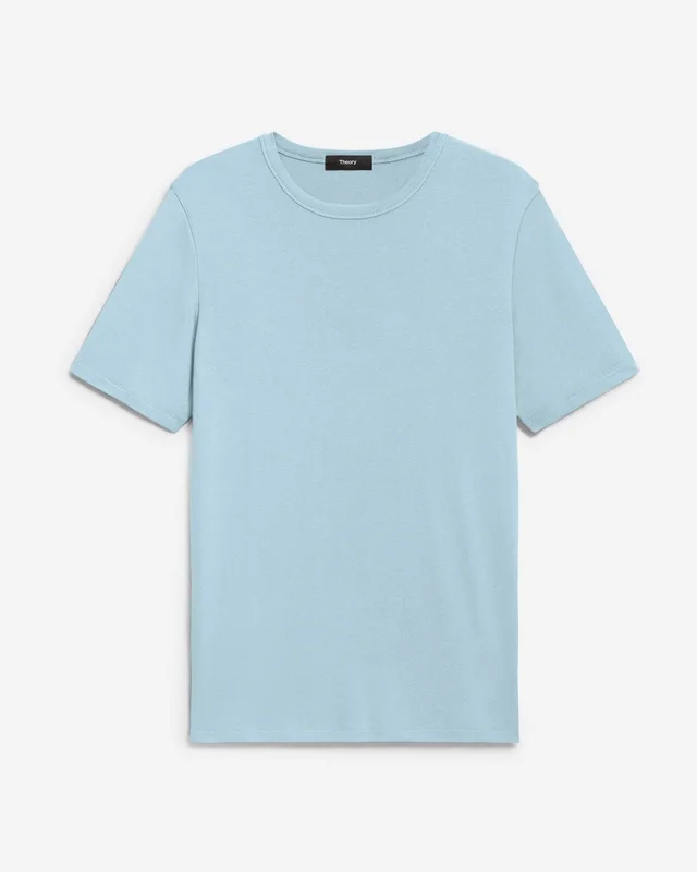 Theory Essential Tee in Anemone Modal Jersey in OCEAN AIR 67% Modal, 30% Polyester, 3% Spandex, photo 6 of 8 from Theory