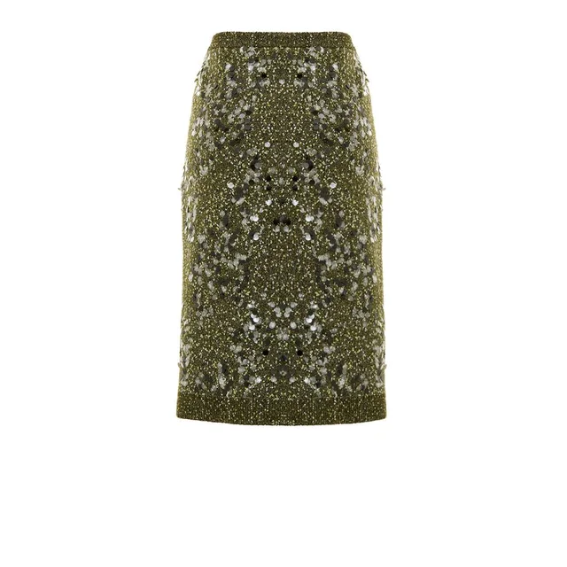 Gucci Green Viscose Mini Skirt in Green Wool from HEWI, photo 2 of 2