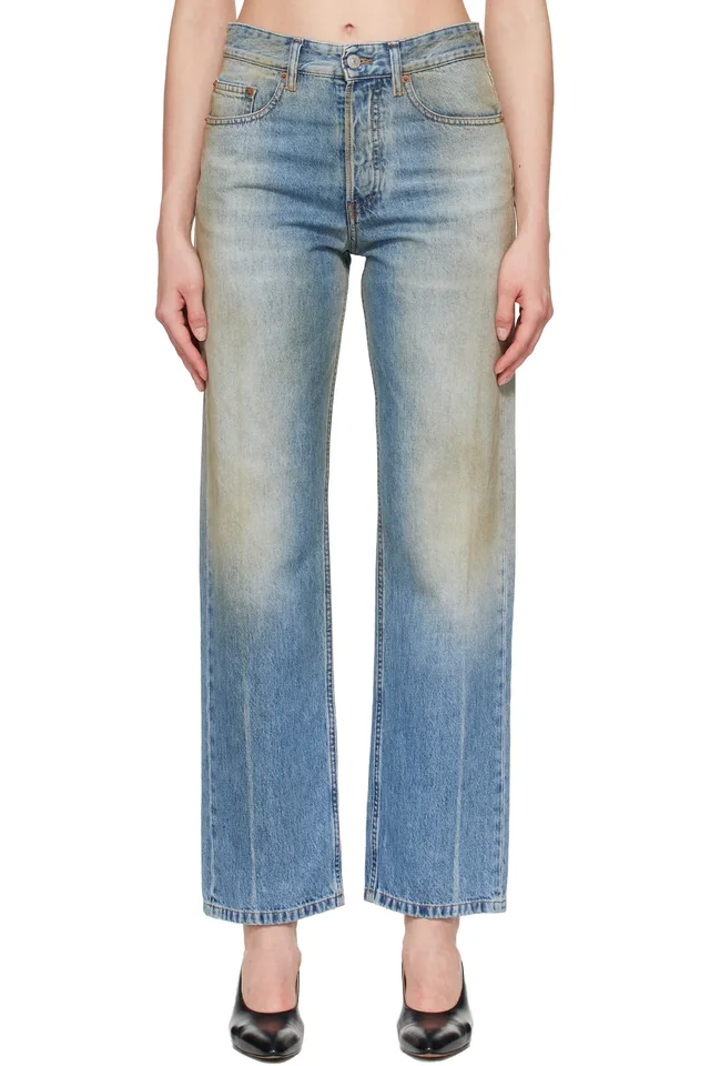 MM6 Maison Margiela Blue Straight-Leg Jeans, image 1 of 1 from SSENSE