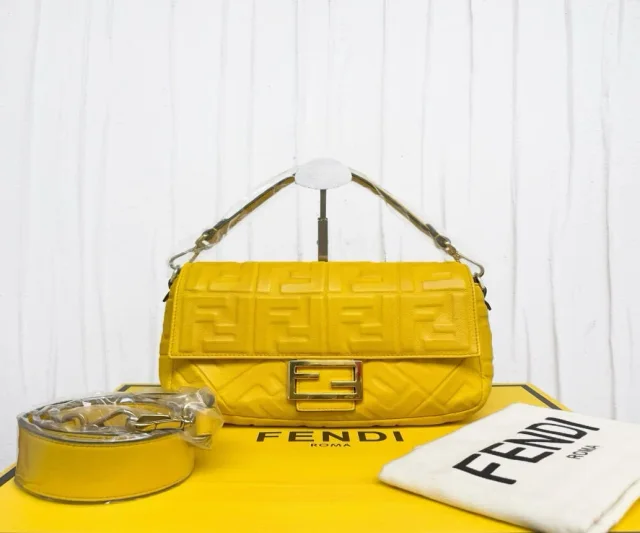 Fendi Yellow Baguette Handbag/Shoulder Bag 26 in Yellow from Luxury Promise