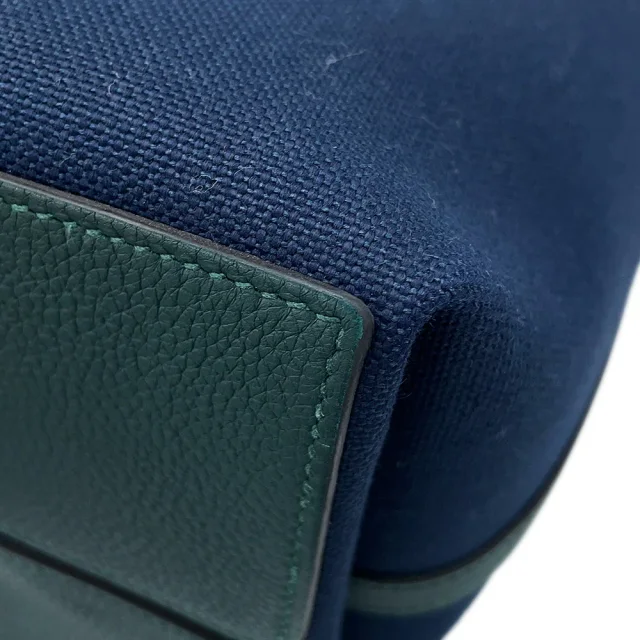 Hermès Fool Toe R.M.S 12H Blue Marine/Vert Moyen/Blue Orange Toile Military Togo Leather in Navy Togo leather from GALLERY RARE, photo 8 of 17