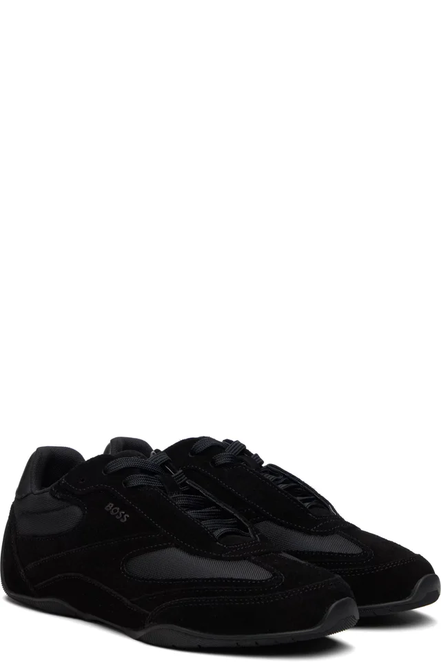 BOSS Black Suede Sneakers, photo 4 of 5 from SSENSE