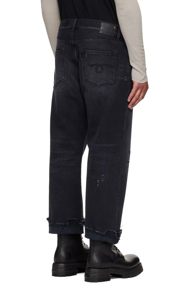 R13 Black Washed Boyfriend Jeans, photo 3 of 3 from SSENSE