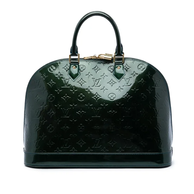 Green Louis Vuitton Monogram Vernis Alma GM Handbag in Green Leather from Designer Revival, photo 1 of 1