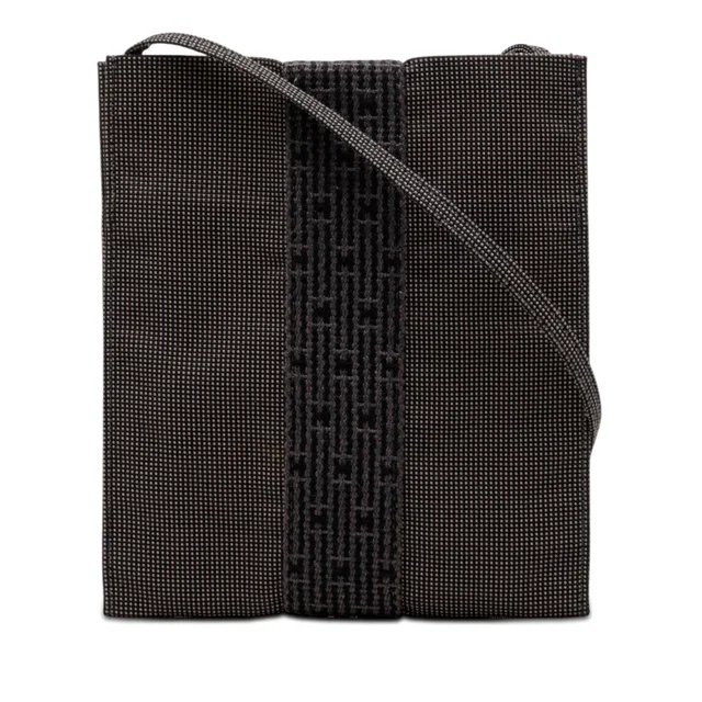 Gray Hermès Canvas Herline Pochette Crossbody Bag in Grey Canvas from Designer Revival