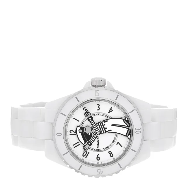 Chanel Stainless Steel Ceramic 38mm J12 Limited Edition Mademoiselle La Pausa Automatic Watch White in White Ceramic from FASHIONPHILE, photo 2 of 5