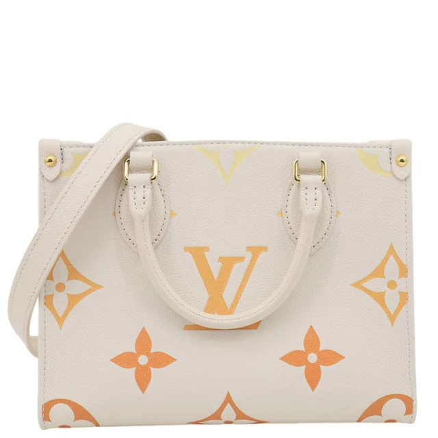 Louis Vuitton Onthego PM Monogram Empreinte Tote Bag Beige in Beige Leather from Dallas Designer Handbags