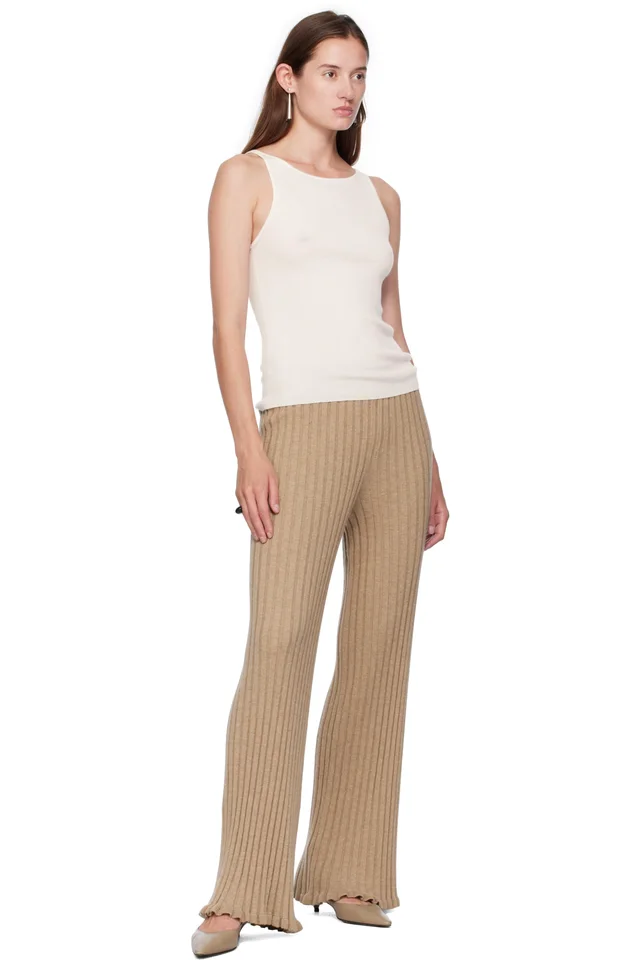 LISA YANG Beige Eveline Trousers, photo 4 of 4 from SSENSE