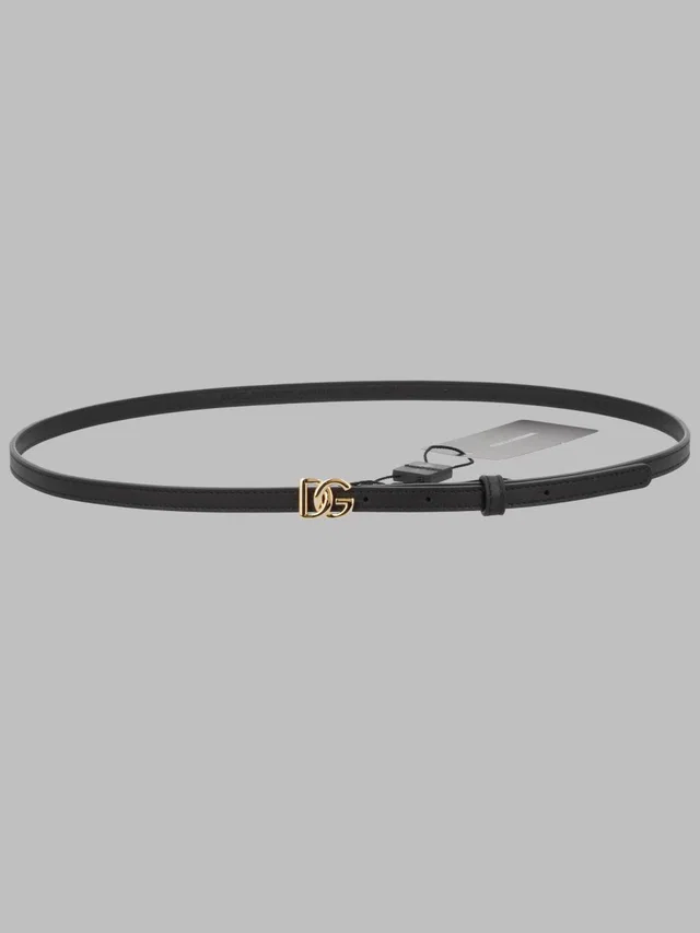 Dolce & Gabbana Logo-Adorned Belt — Black Leather in Black Leather from HEWI