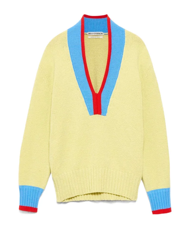 J.W.Anderson JW Anderson Contrast Trim V-Neck Knitted Sweater from SENSER, photo 1 of 1