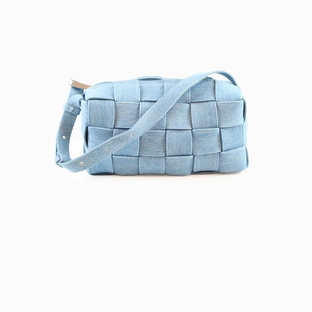Bottega Veneta Denim Brick Cassette Light Blue in Blue Denim from The Purse Affair