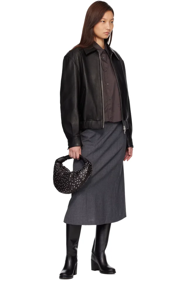 COOR Black Goatskin Blouson Jacket, photo 4 of 4 from SSENSE