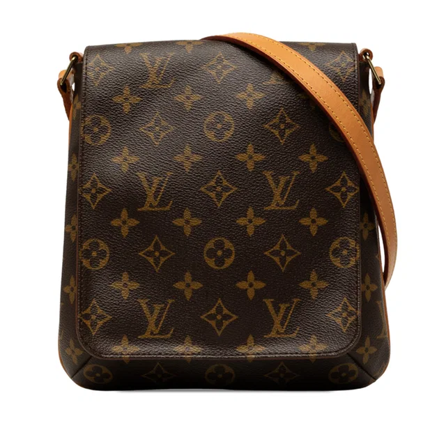 Brown Louis Vuitton Monogram Musette Salsa PM Long Strap Crossbody Bag in Brown Coated canvas from Designer Revival