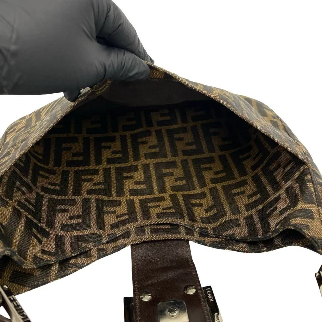 Fendi Zucca Canvas Leather Shoulder Bag in Brown Canvas from LuxUness, photo 13 of 13