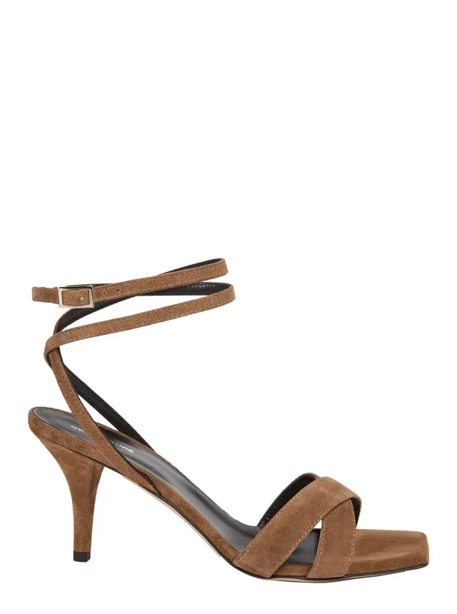 Semicouture Brown Suede 'Y6SZ40T57' Heeled Sandals with Square Toe in Brown 100% Suede from Gaudenzi Boutique, photo 1 of 1