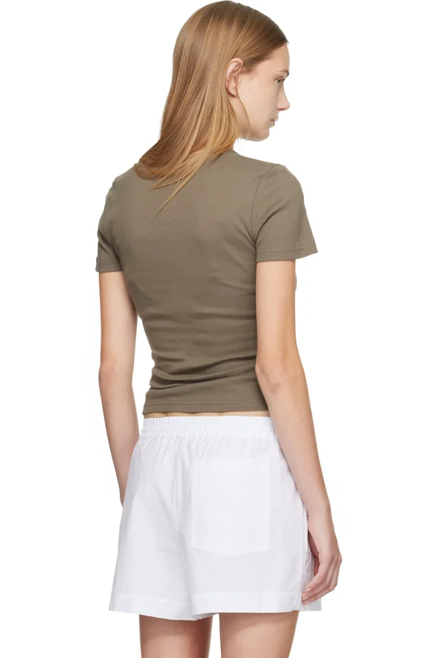 Matteau Taupe Rib Baby T-shirt, photo 3 of 4 from SSENSE