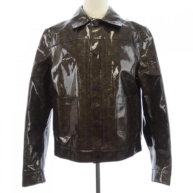 Louis Vuitton Monogram Eclipse Gray Leather Jacket in Grey Leather from The Reluxe