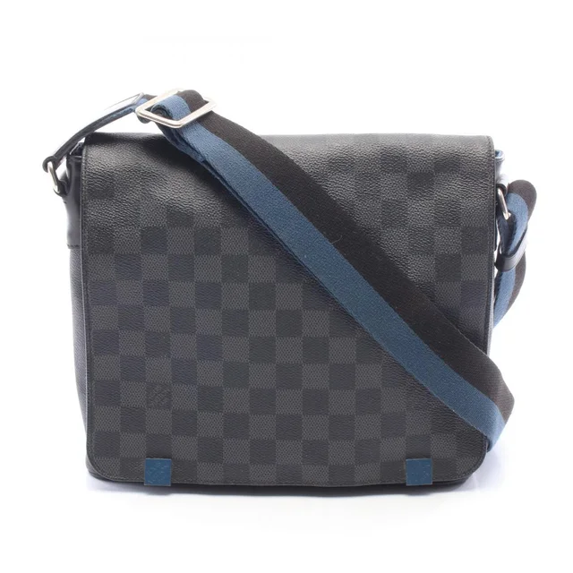 Louis Vuitton Shoulder Bag District PM NM Damier Graphite Leather in Grey Leather from The Reluxe