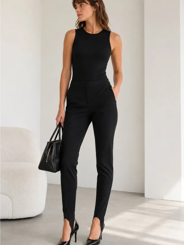 Stella McCartney Stirrup Pants It 40 Us 4/6 Stretch Cotton Slim Ankle in black from Poshmark