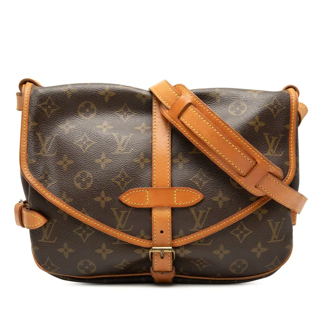 Brown Louis Vuitton Monogram Saumur 30 Crossbody Bag in Brown Coated canvas from Designer Revival