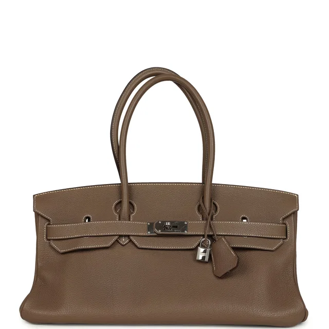 Hermès Vintage Shoulder Birkin 42 JPG Etoupe Togo Palladium Hardware in Taupe Togo leather from Madison Avenue Couture
