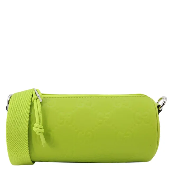 Gucci Edge Cylinder Mini GG Matte Rubber Fabric Shoulder Bag Green 834248 in Green from Dallas Designer Handbags