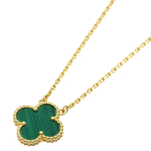 Van Cleef & Arpels Vintage Alhambra Malachite Necklace 18k Yellow Gold in Yellow from The Reluxe