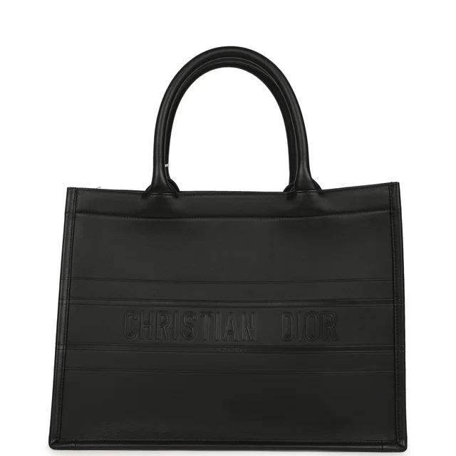 Dior Medium Book Tote Black Calfskin in Black Calfskin from Madison Avenue Couture