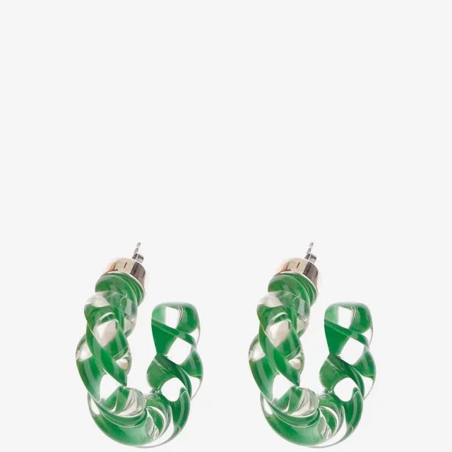 Bottega Veneta Twisted Glass Earrings — Green in Green from HEWI, photo 3 of 3