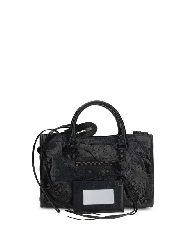 Balenciaga Top Handle Bag — Black Lamb Ovis Aries in Black Lambskin from HEWI