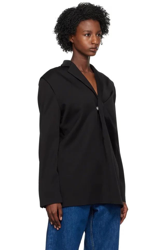 Bianca Saunders Black Pinched Blazer, photo 2 of 4 from SSENSE