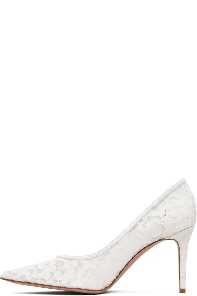 Gianvito Rossi White Claudia 85 Heels, photo 3 of 5 from SSENSE