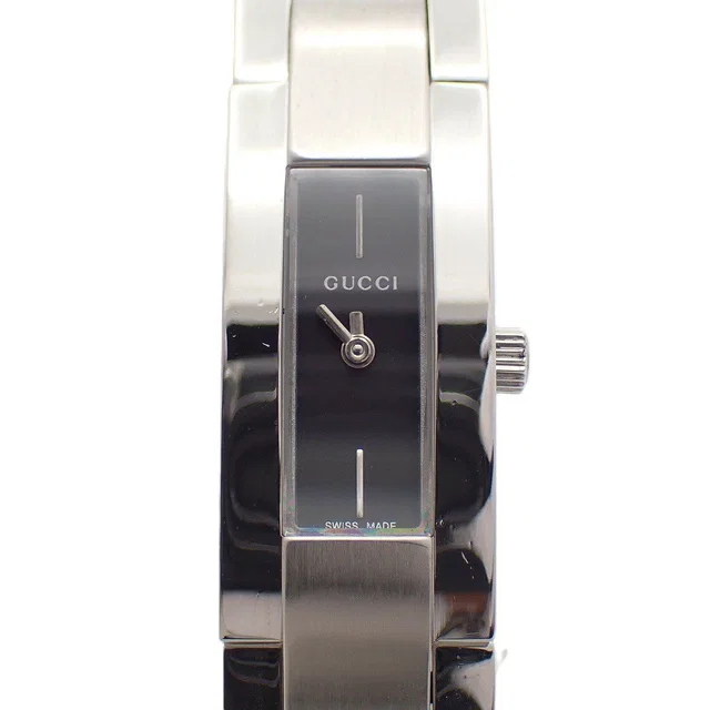 Gucci Bracelet Watch Quartz Black Dial SS in Black from The Reluxe