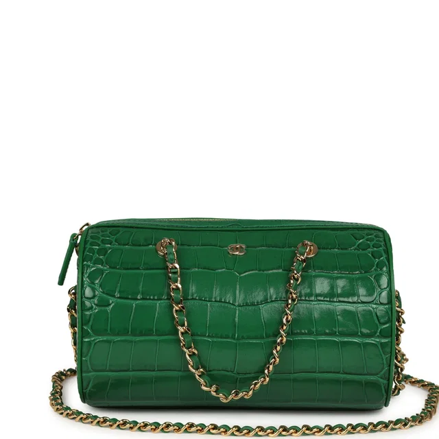 Chanel Mini Timeless Classic Barrel Bag in Green Calfskin from Madison Avenue Couture