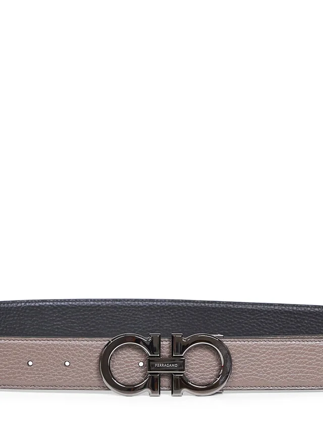 Ferragamo Reversible Gancini Buckle Belt — Gray Calf Leather in Grey Calfskin from HEWI, photo 2 of 2