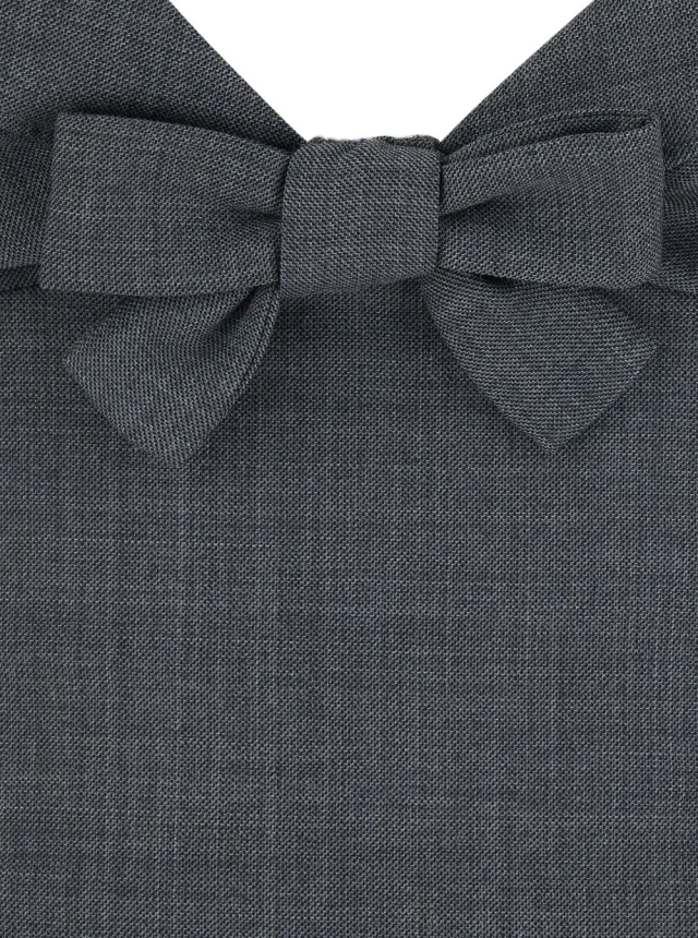 SHUSHU/TONG Grey Top with knot detail on the front in wool and fabric Blend woman in Grey 50% Wool 50% Polyester, photo 5 of 6 from Gaudenzi Boutique