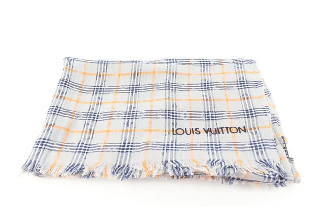 Louis Vuitton Monogram Plaid Logo Scarf from Bagriculture