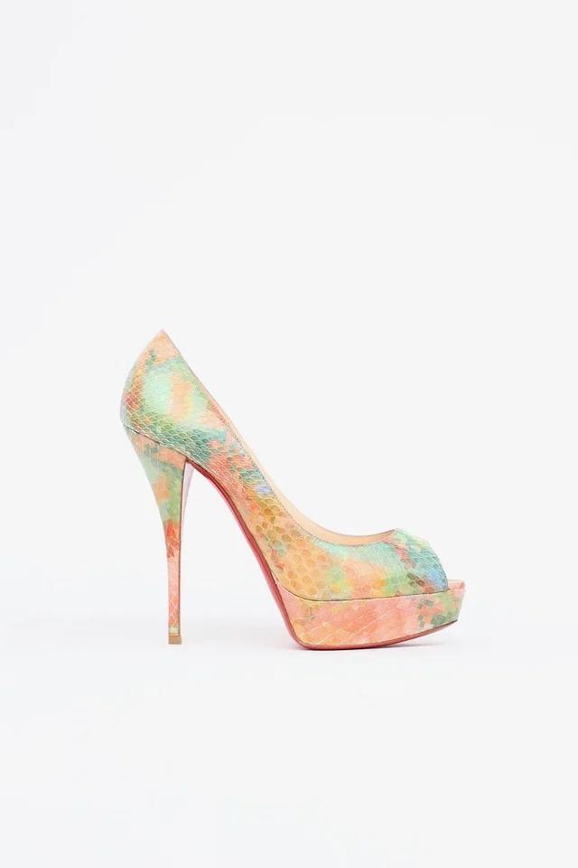 Christian Louboutin Embossed Pixel Torca Pump in Python from VSP Consignment