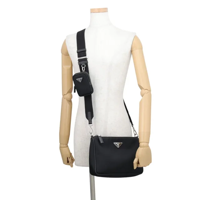 Prada Re-Nylon Shoulder Bag Black2VH113_2DMH_F0002_V_XOP Nylon Saffiano LeatherLeather in Saffiano leather from GALLERY RARE, photo 4 of 17