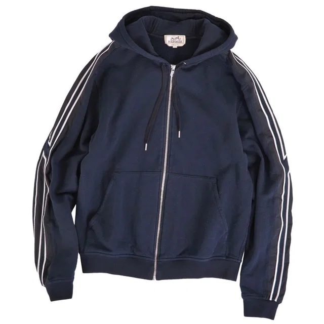 Hermès Hoodie Run Navy in Navy Nylon from The Reluxe
