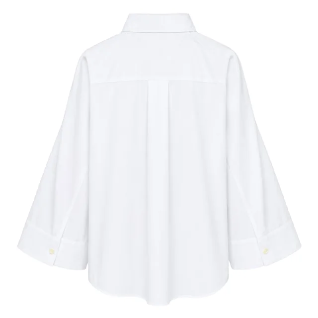 Sacai Flared Cropped Poplin Shirt, photo 2 of 5 from SENSER